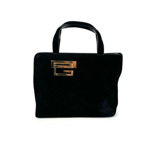 Authentic Vintage GUCCI Suede Black Mini Top Handle Satchel Bag - Picture 4 of 16